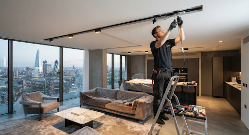 Contemporary penthouse residence with architectural lighting